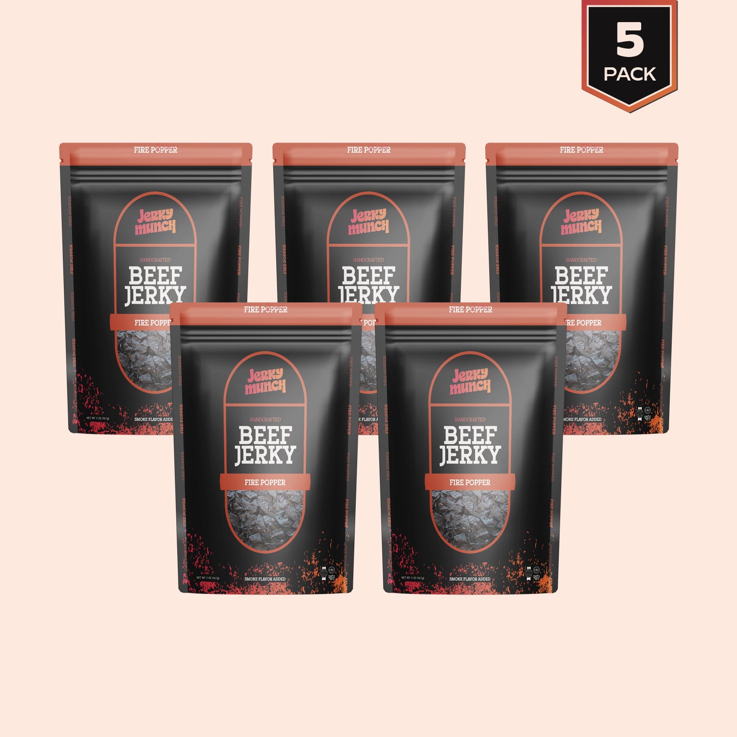 Jerky Munch Kosher Beef Jerky - Fire Popper Flavor