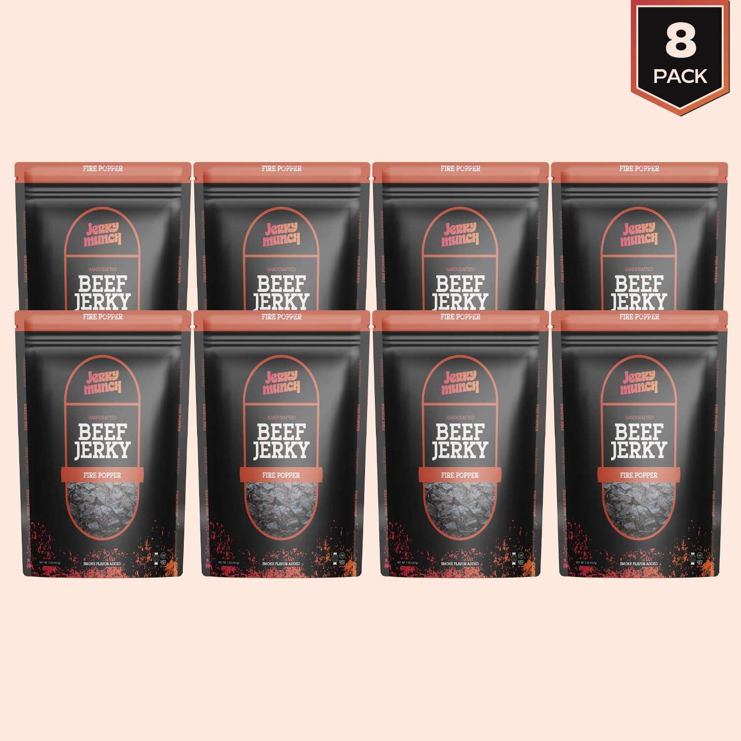 Jerky Munch Kosher Beef Jerky - Fire Popper Flavor