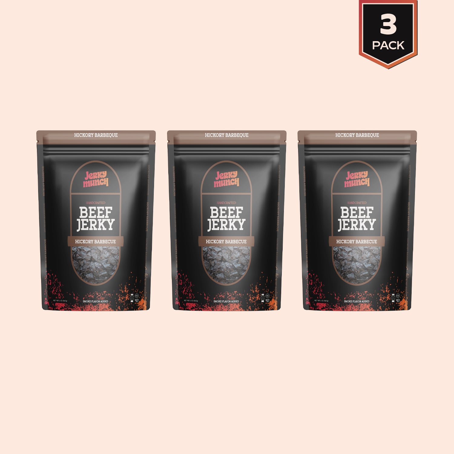 Jerky Munch Kosher Beef Jerky - Hickory Barbecue Flavor