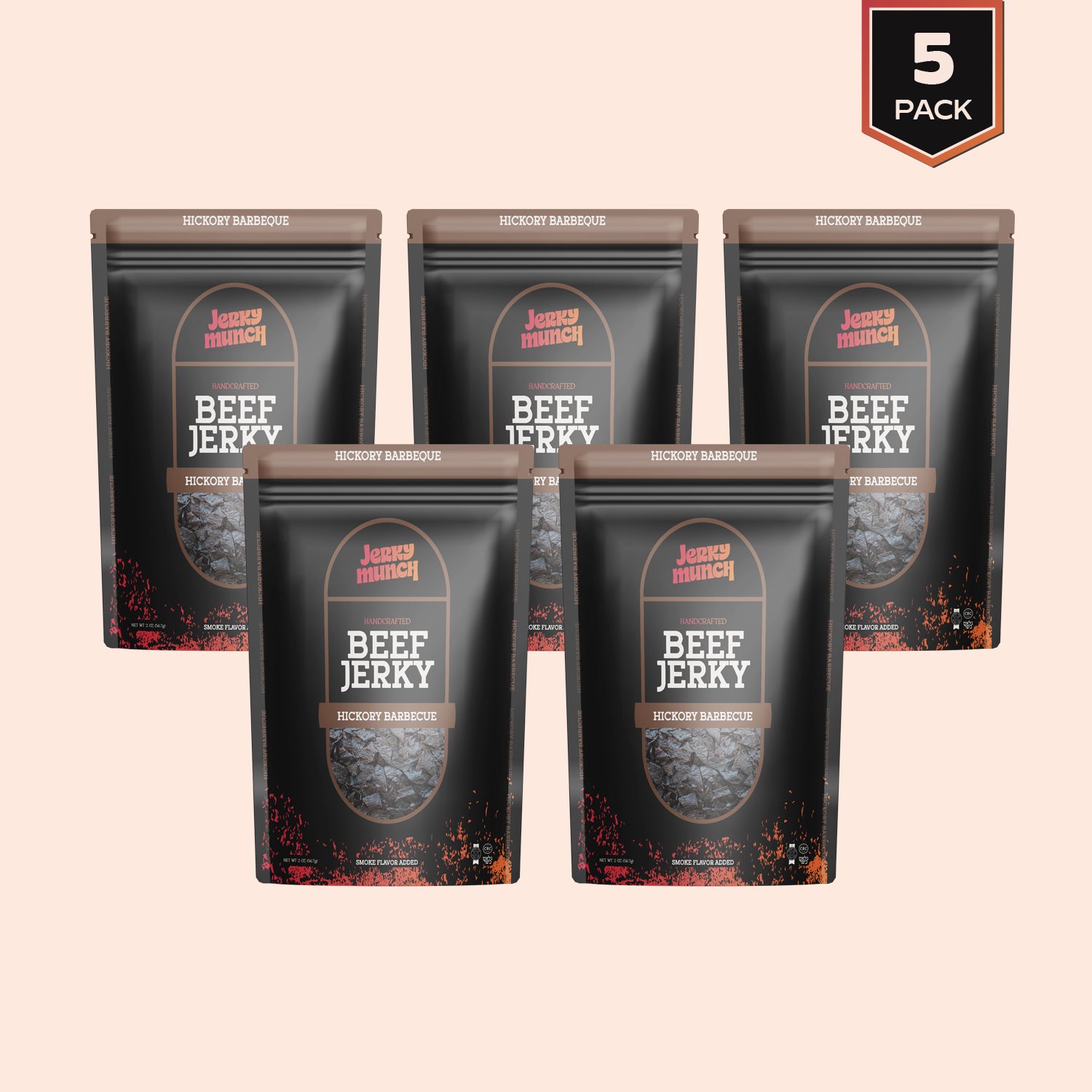 Jerky Munch Kosher Beef Jerky - Hickory Barbecue Flavor
