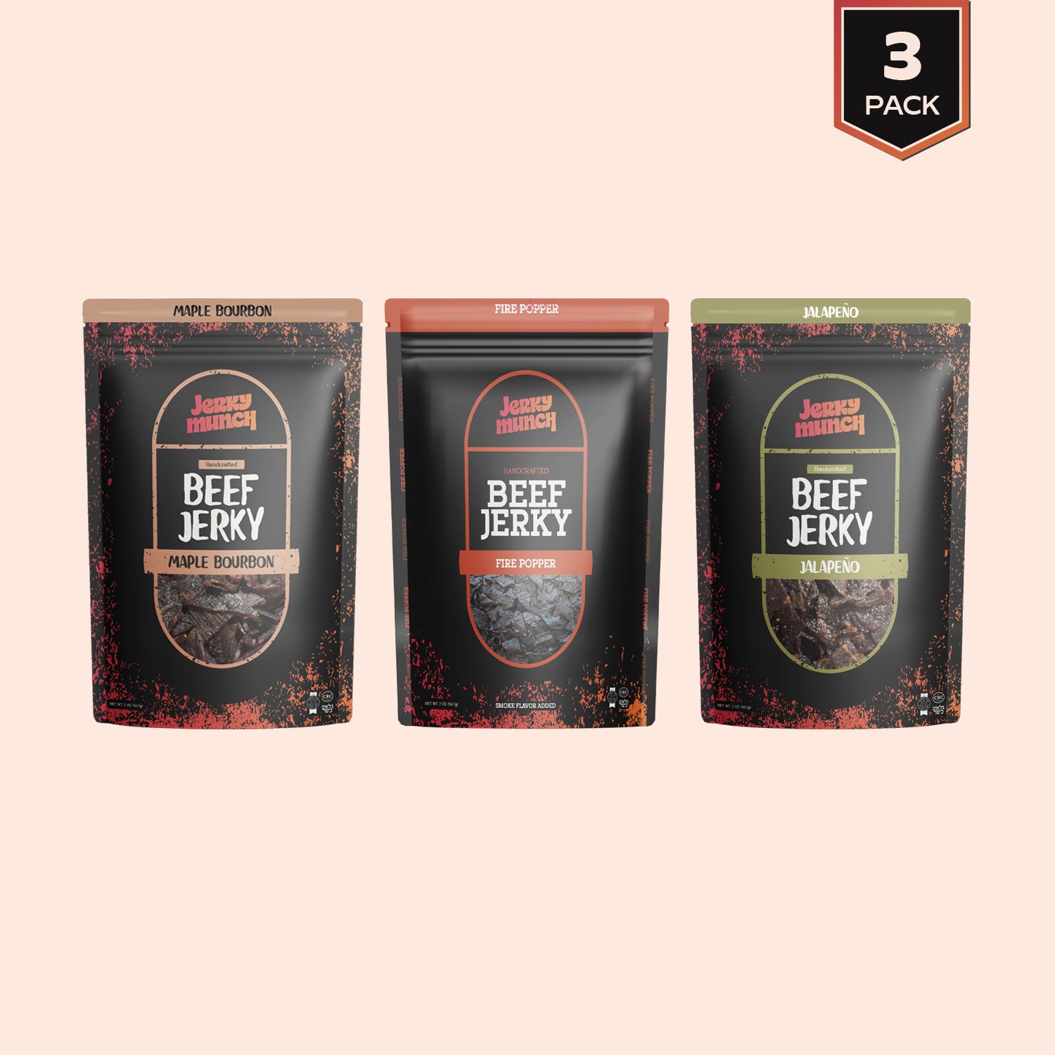 Jerky Munch Kosher Beef Jerky Must-Try Sampler Pack