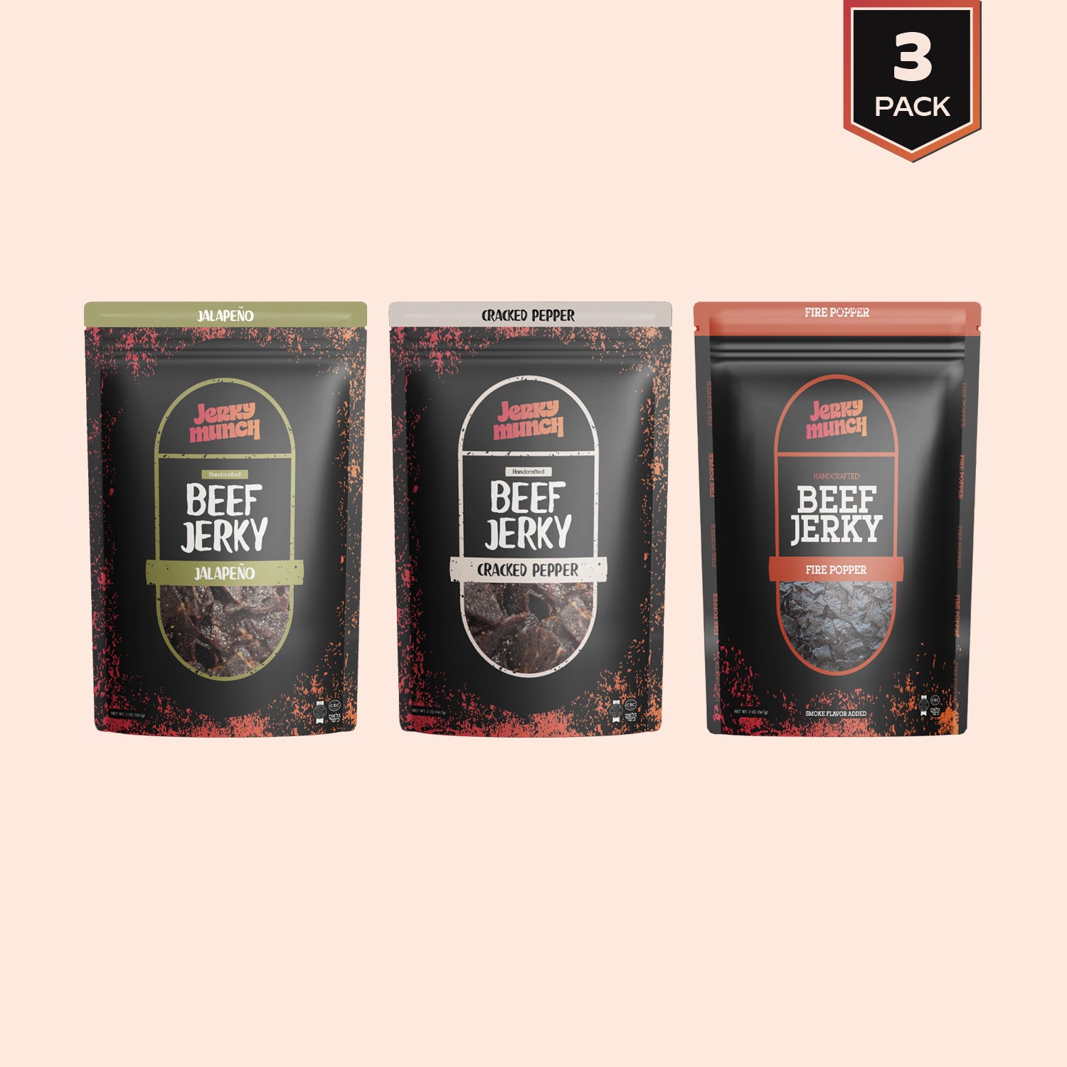 Jerky Munch Kosher Beef Jerky Spicy Sampler Pack