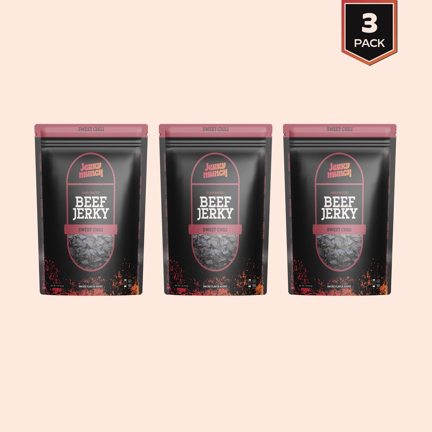 Jerky Munch Kosher Beef Jerky - Sweet Chili Flavor