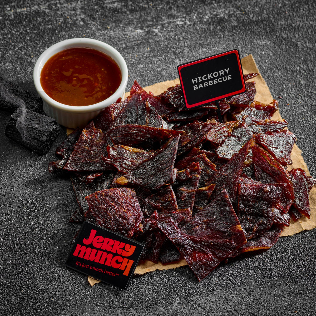 Jerky Munch kosher beef jerky, Hickory Barbecue flavor